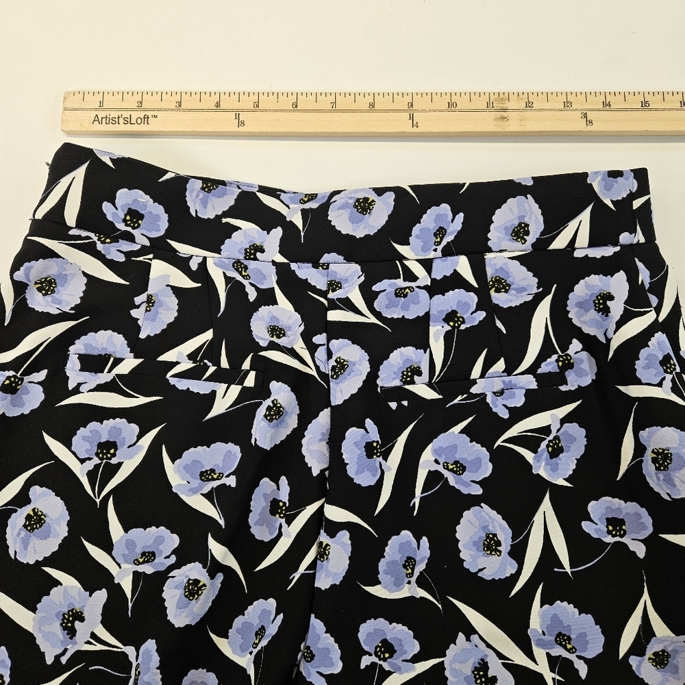 Ann Taylor Wide Leg Pants Size 8 Petite Floral Blue Orange NWT - Picture 7 of 9